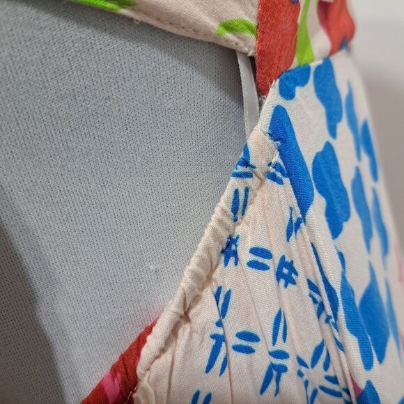 Paper Hearts Fun Colorful Cut Out Maxi Dress Sun Stars Floral Large Multi-Color - Picture 9 of 12